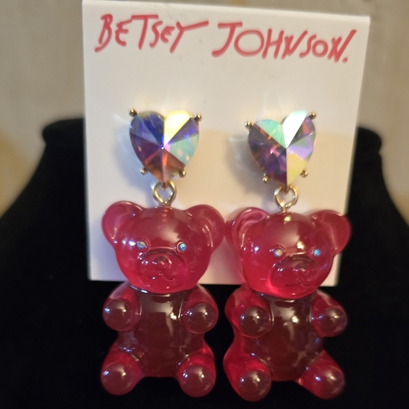 Betsey Johnson Pink Gummy Bear Drop Earrings! - Picture 10 of 14